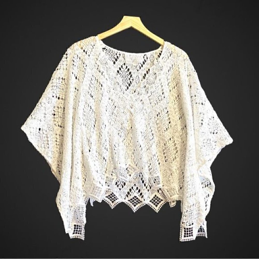 Temptation Positano White Crochet Corona Kaftan top, New without tag, Size xS - Picture 2 of 12